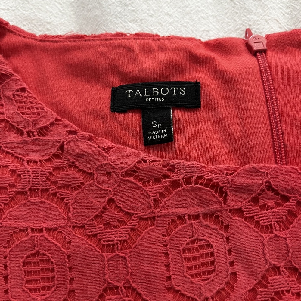 Talbots Pink Lace Top - Picture 3 of 5